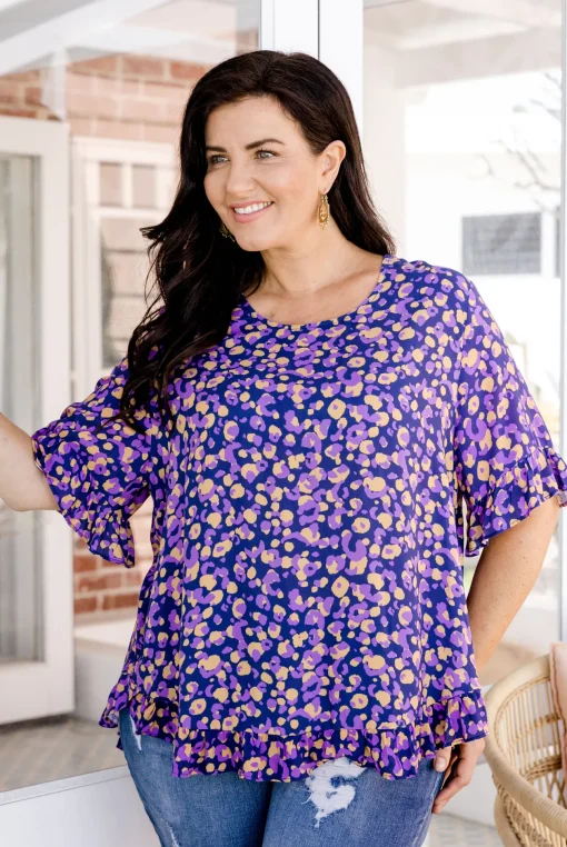 Magnolia Purple Leopard Print Top
