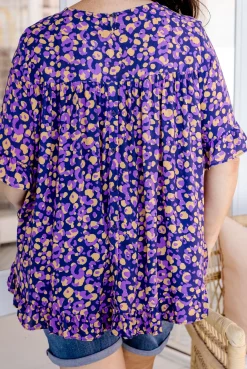 Magnolia Purple Leopard Print Top