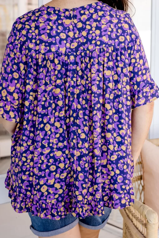 Magnolia Purple Leopard Print Top