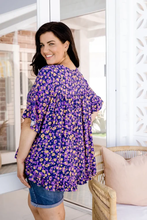 Magnolia Purple Leopard Print Top
