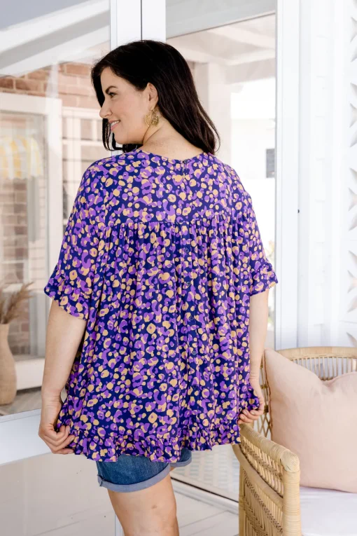 Magnolia Purple Leopard Print Top