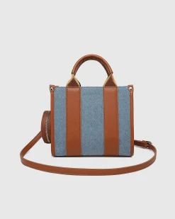 Manhattan Mini Tote Bag in Light Denim by Louenhide
