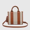 Manhattan Mini Tote Bag in Natural Canvas Tan by Louenhide