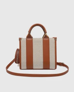 Manhattan Mini Tote Bag in Natural Canvas Tan by Louenhide
