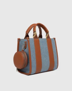 Manhattan Mini Tote Bag in Light Denim by Louenhide
