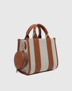 Manhattan Mini Tote Bag in Natural Canvas Tan by Louenhide