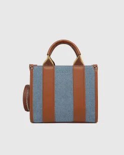 Manhattan Mini Tote Bag in Light Denim by Louenhide