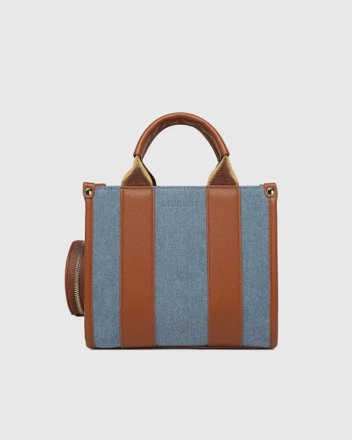 Manhattan Mini Tote Bag in Light Denim by Louenhide