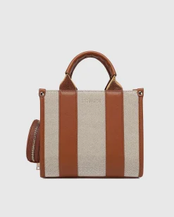 Manhattan Mini Tote Bag in Natural Canvas Tan by Louenhide