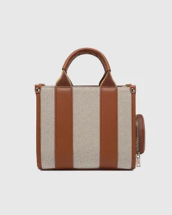 Manhattan Mini Tote Bag in Natural Canvas Tan by Louenhide