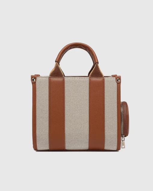 Manhattan Mini Tote Bag in Natural Canvas Tan by Louenhide