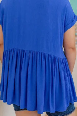 Margot Top in Cobalt