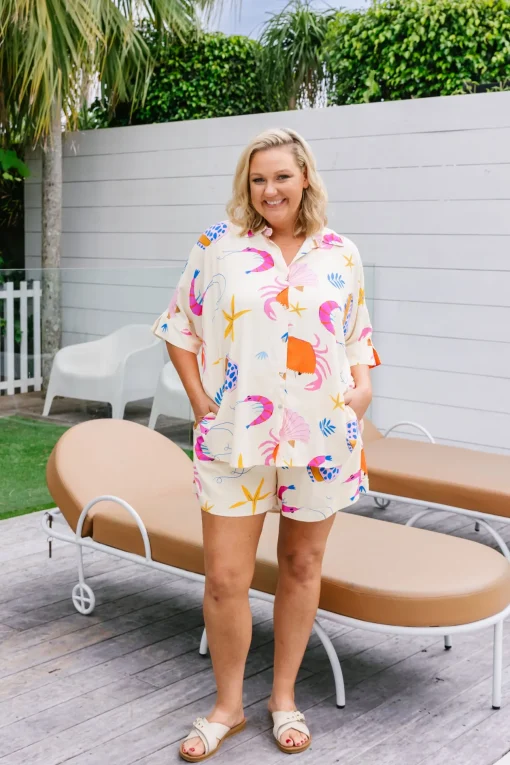 Marlo Bamboo Blend Shirt in Crabby Patty
