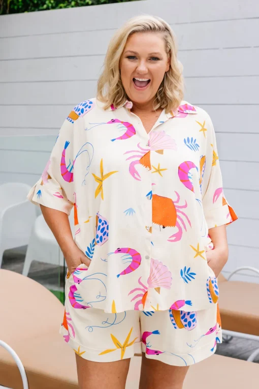 Marlo Bamboo Blend Shirt in Crabby Patty
