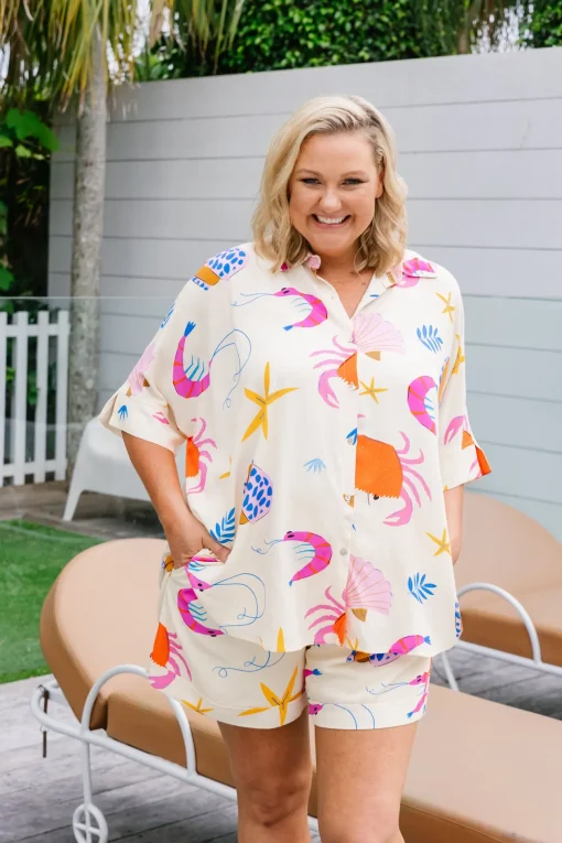 Marlo Bamboo Blend Shirt in Crabby Patty