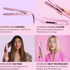 Mermade Hair Straightener 28mm Pink