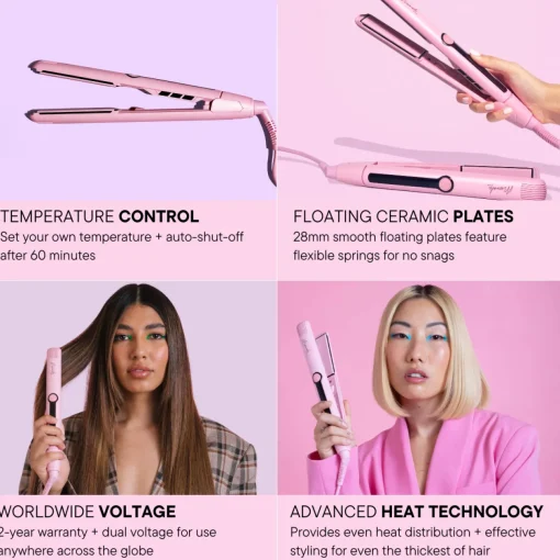 Mermade Hair Straightener 28mm Pink