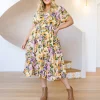 Millie Linen Blend Midi Dress in Mirage