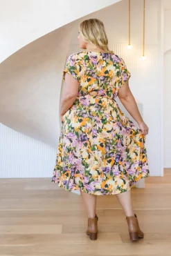 Millie Linen Blend Midi Dress in Mirage