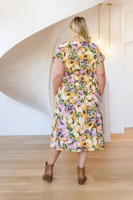 Millie Linen Blend Midi Dress in Mirage