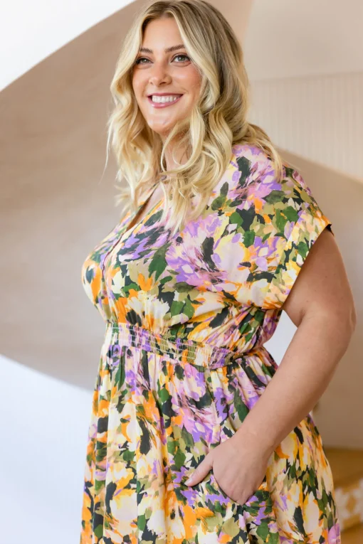 Millie Linen Blend Midi Dress in Mirage