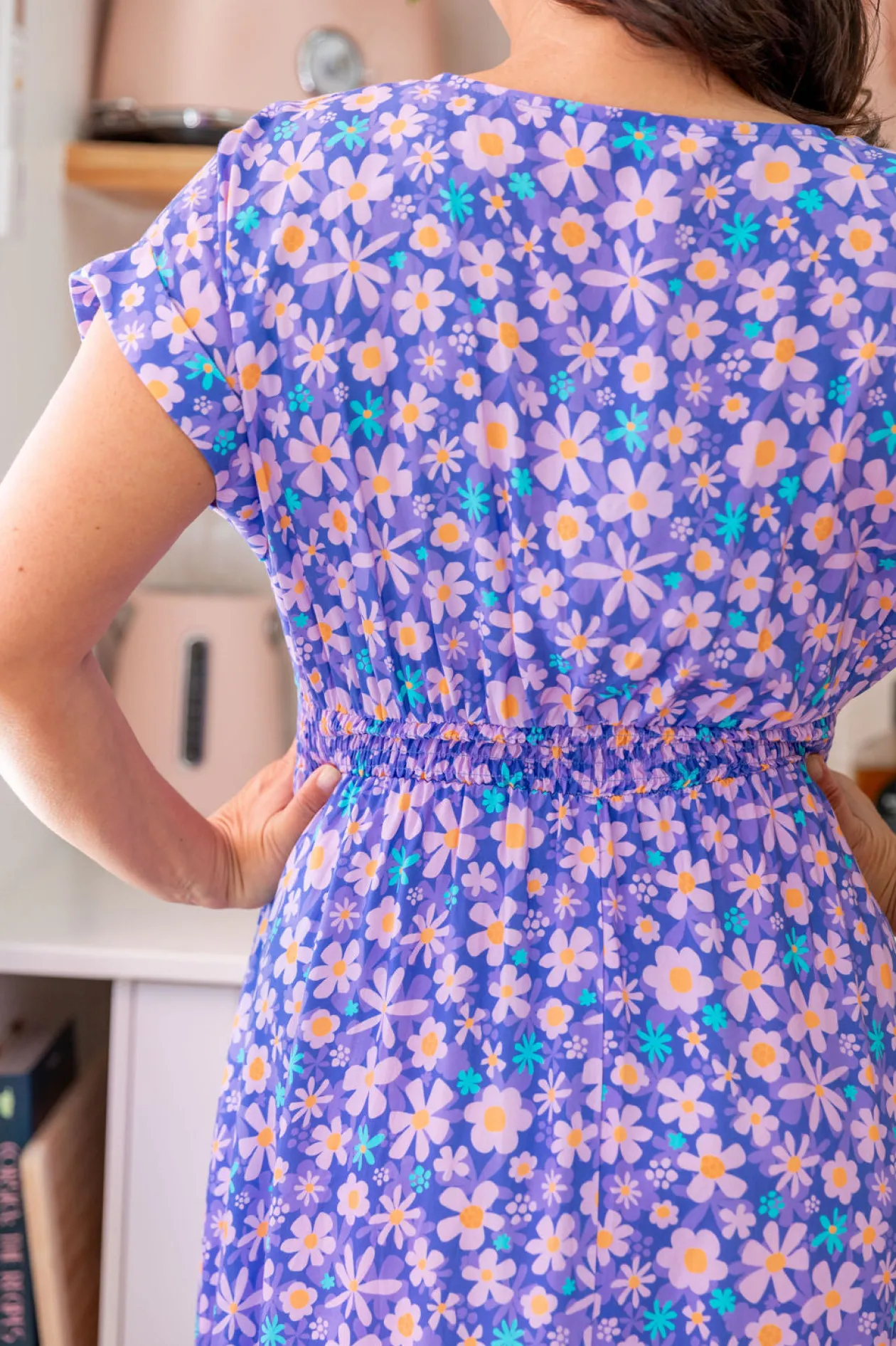 Millie Midi Dress in Lilac Daisies