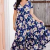 Milly Navy Floral Maxi Dress