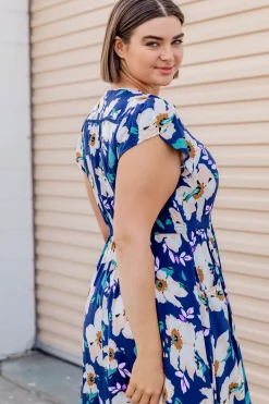 Milly Navy Floral Maxi Dress