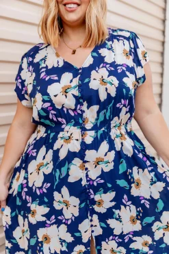 Milly Navy Floral Maxi Dress