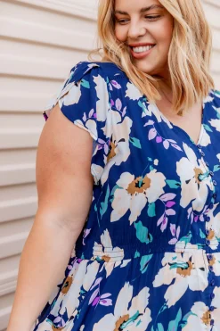 Milly Navy Floral Maxi Dress
