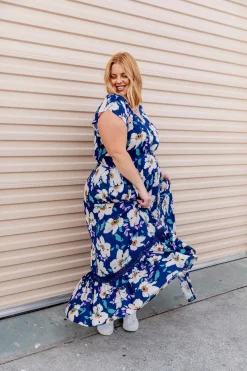 Milly Navy Floral Maxi Dress
