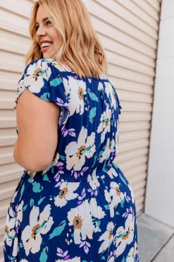 Milly Navy Floral Maxi Dress