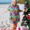 Mistletoe Shirt & Shorts Pyjama Set in Christmas Checkers by Kasey Rainbow