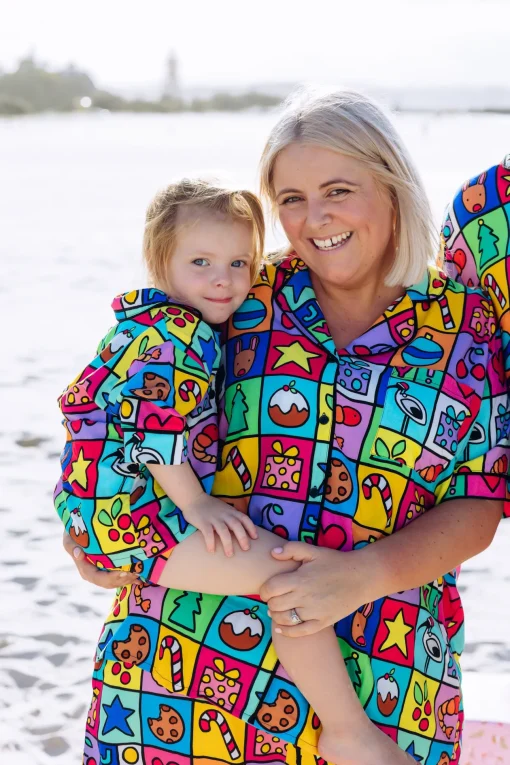 Mistletoe Shirt & Shorts Pyjama Set in Christmas Checkers by Kasey Rainbow