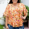 Natalie Top in Sunshine Floral
