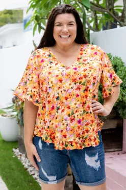 Natalie Top in Sunshine Floral