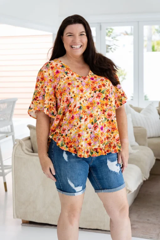 Natalie Top in Sunshine Floral