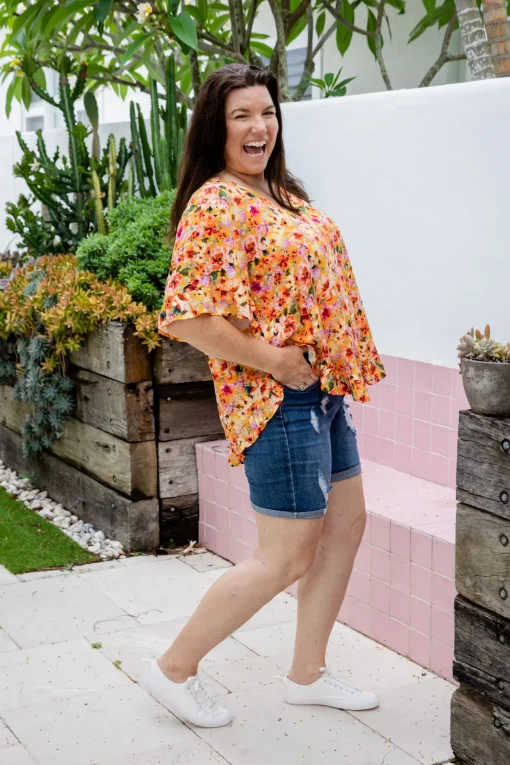 Natalie Top in Sunshine Floral