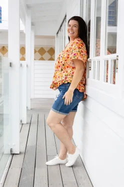 Natalie Top in Sunshine Floral