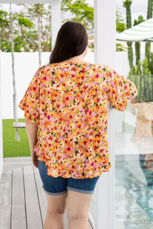 Natalie Top in Sunshine Floral