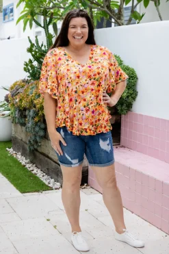 Natalie Top in Sunshine Floral