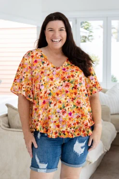 Natalie Top in Sunshine Floral
