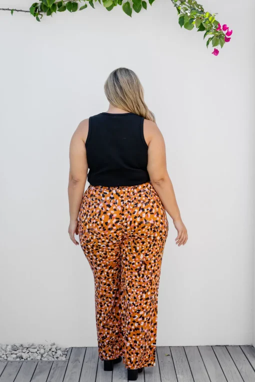 Nora Tassel Tie Pants in Brown Fleck