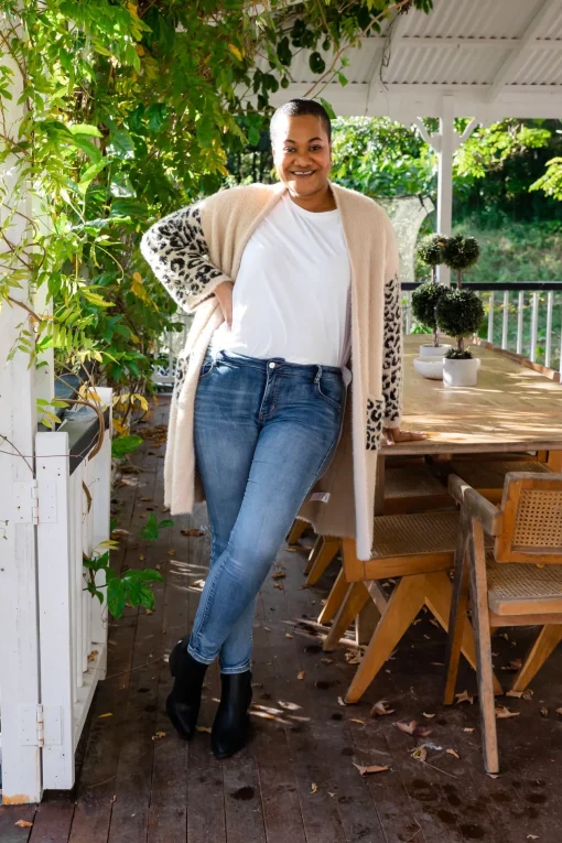 Oakland Leopard Cardigan in Beige