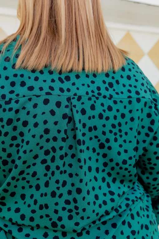 Olivia Green & Black Spot Top