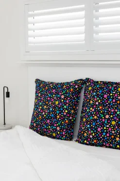 One Sleep Bright Black Pebble Euro Pillowcase by Kasey Rainbow