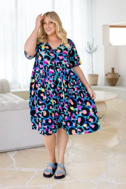 Peak Dress in Kasey Leopard by Kasey Rainbow