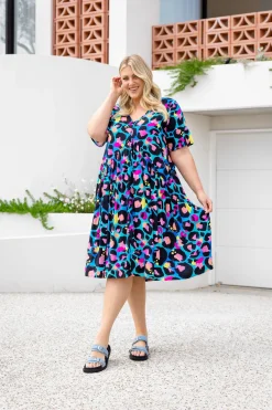 Peak Dress in Kasey Leopard by Kasey Rainbow