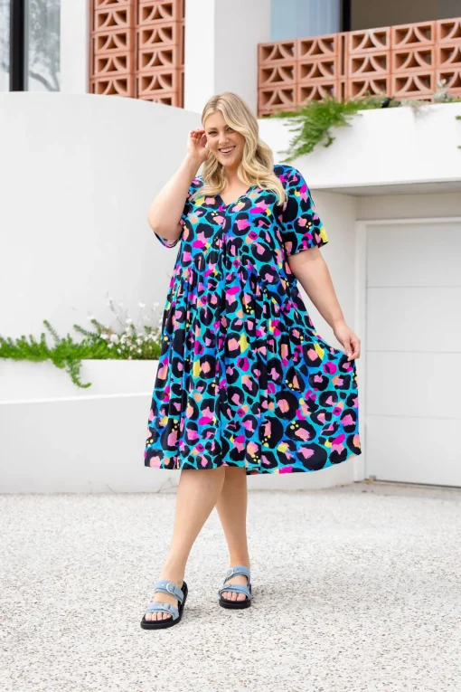 Peak Dress in Kasey Leopard by Kasey Rainbow