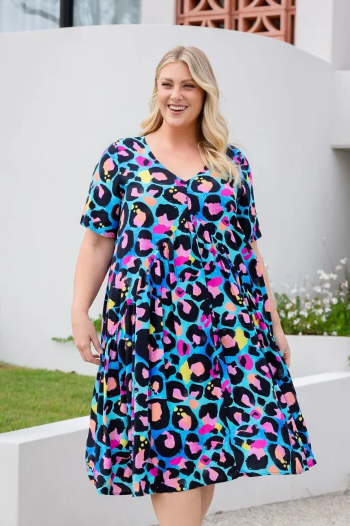 Peak Dress in Kasey Leopard by Kasey Rainbow